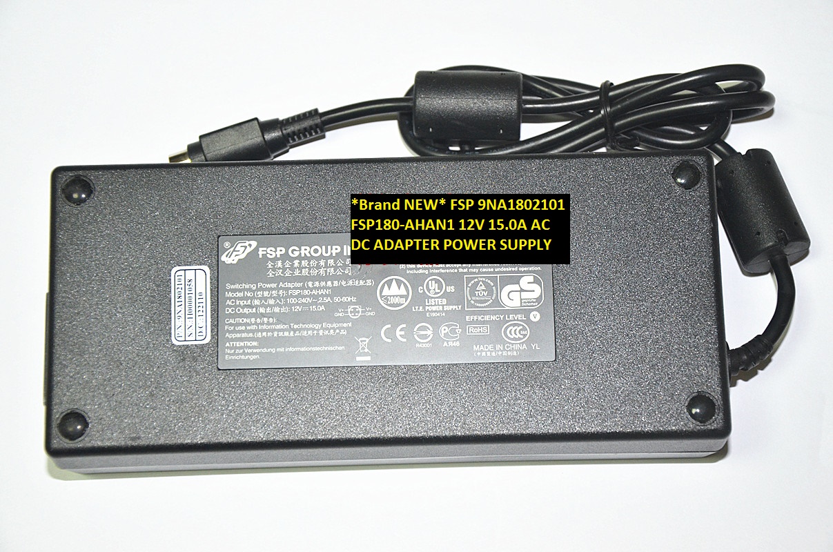 *Brand NEW* 9NA1802101 12V 15.0A FSP FSP180-AHAN1 AC DC ADAPTER POWER SUPPLY - Click Image to Close